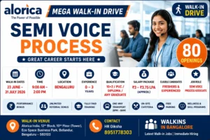 Alorica Mega Walk-in Drive in Bangalore for Semi Voice Process | Salary Up to 4 LPA