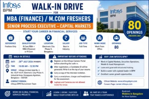 Infosys BPM Walk-in Drive in Bangalore for MBA & M.Com (Finance) Freshers | 80 Openings