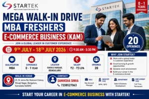 Startek Mega Walk-in Drive in Bangalore for MBA Freshers | E-commerce Business (KAM)