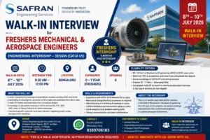 Paid Internship - Walk-in Interview For Freshers Mechanical & Aerospace Engineers