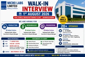 Walk-in Interview In Micro Labs For Production, Microbiology & Engineering