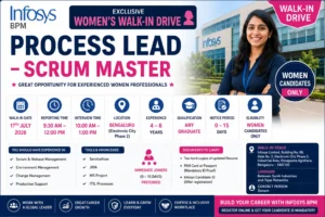 Infosys Women's Walk-in Drive in Bangalore for Scrum Master | 17th July 2026