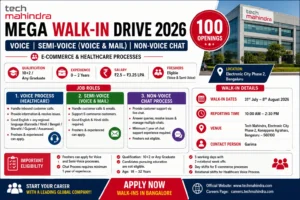 Walk-in Drive In Tech Mahindra For Voice, Chat & Semi-Voice Process