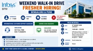 Infosys Walk-in Drive In Bangalore for Customer Support & Service Desk Associate - 8th August