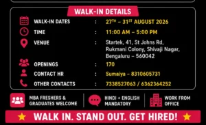 Startek Walk-in Drive in Bangalore for Key Account Manager – MBA Freshers