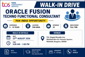 TCS Walk-In Drive For Oracle Fusion Techno Functional Consultant In Bangalore