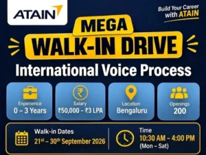 September Walk-in Drive In ATAIN Manyata Tech Park - International Voice Process