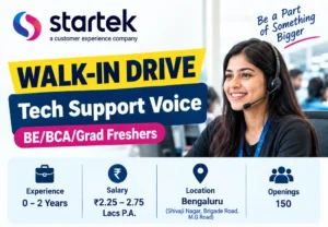 Startek Walk-in Interview in Bangalore for Technical Support Executive