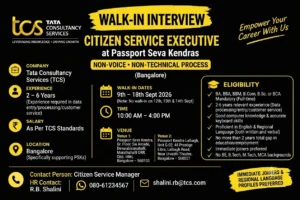 TCS Walk-in Interview in Bangalore for Customer Service