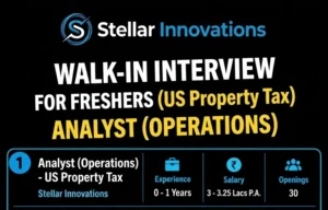 Stellar Innovations Walk-In Drive For US Property Tax Analyst